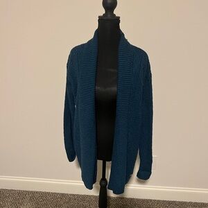 Oobe Women's Green Cotton Open-Front Cardigan Sweater Size Large